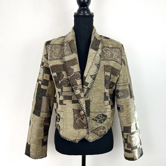 Vintage Expose Womens Chenille Waistcoat Jacket Blazer Medium Made in the USA - Picture 2 of 6